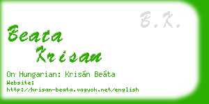 beata krisan business card